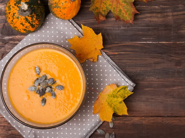 Podzimní Dýňová polévka — Stock fotografie