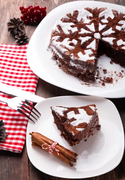 Chocolate Christmas cake — Stock Photo, Image