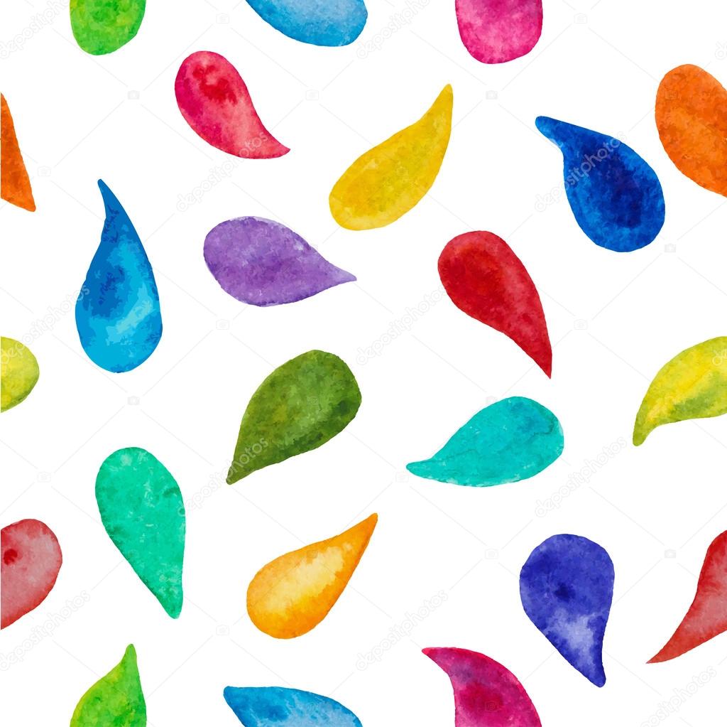Seamless pattern with watercolor drops
