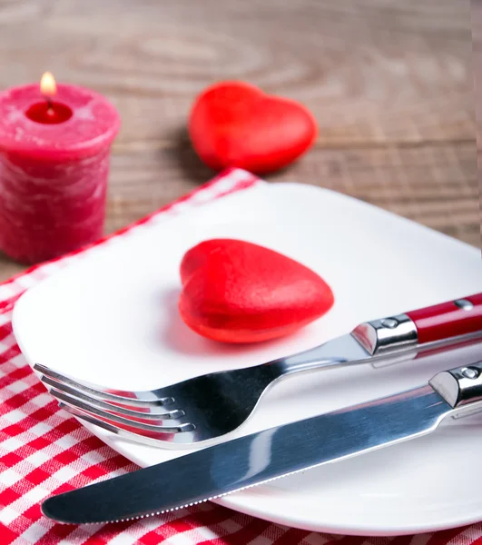 Valentine's day table setting — Stock Photo, Image