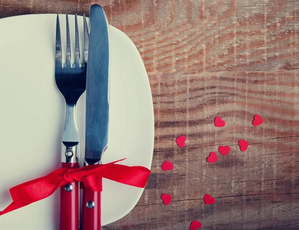 Valentine's day table setting — Stock Photo, Image