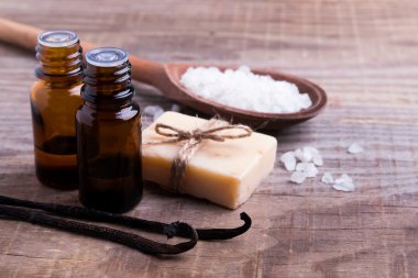 Spa natürmort ahşap arka plan üzerinde