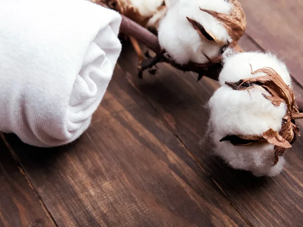 Brunch bawełny i białe tkaniny bawełniane — Zdjęcie stockowe