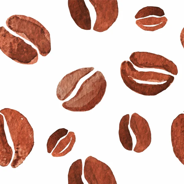 Suluboya kahve çekirdekleri ile Seamless Modeli