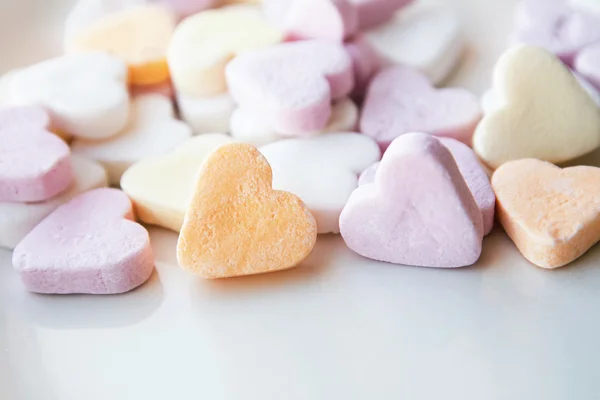 Heart shaped sugar candies — Stock Photo, Image