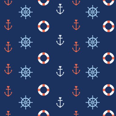 Sevimli deniz seamless modeli