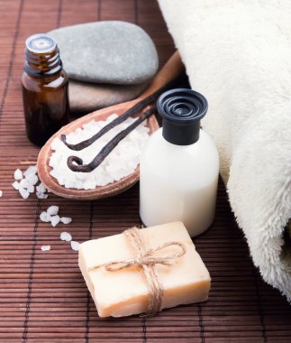 El yapımı Sabun, vanilya fasulye ve deniz tuz.