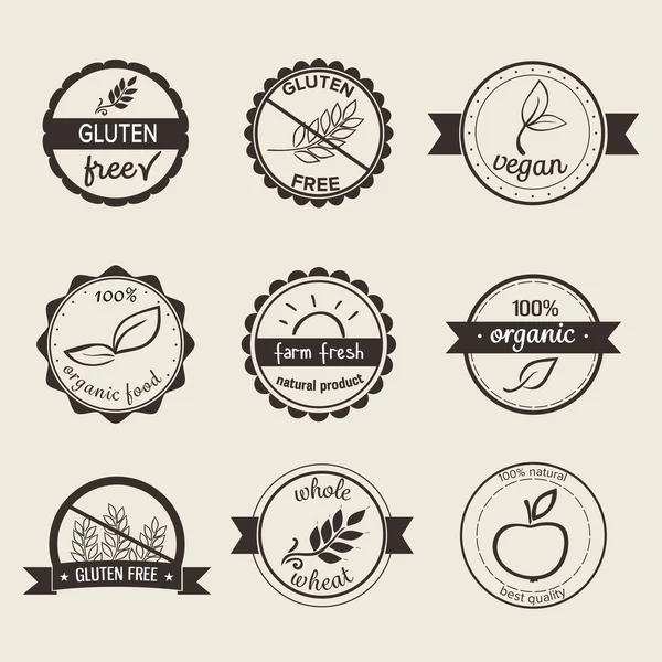 Set of nine simple style labels — Stock Vector