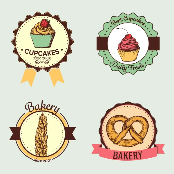 Conjunto de etiquetas de panadería — Vector de stock