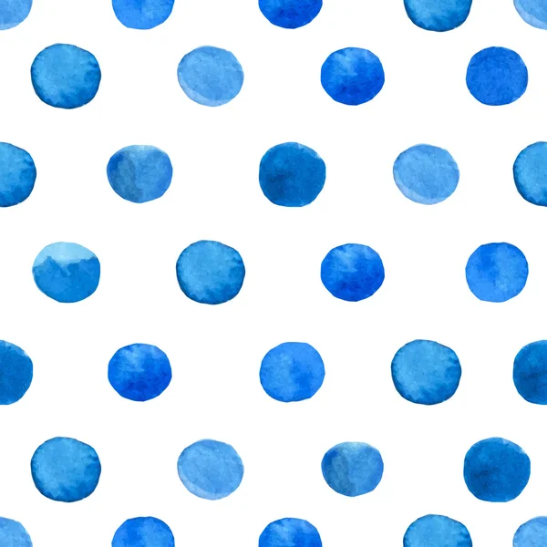 Blue watercolor dots seamless pattern — Stock Vector