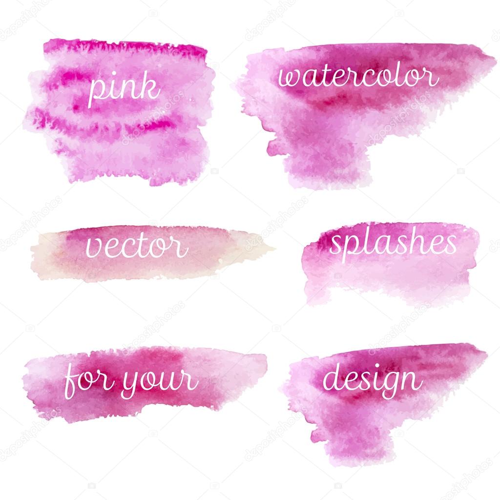 Pink watercolor splashes