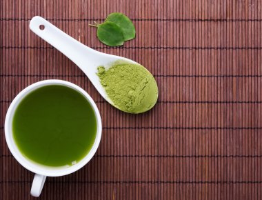 Matcha çay kahverengi mat