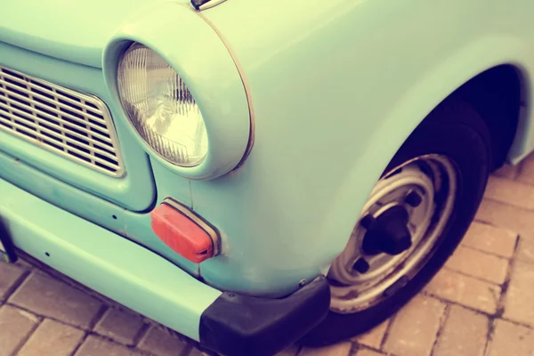 Ένα μέρος του close-up μπλε εκλεκτής ποιότητας αυτοκίνητο — Φωτογραφία Αρχείου
