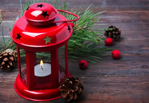 Red christmas lantern — Stock Photo, Image