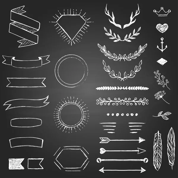 Set of hand drawn elements for design — Stock Vector