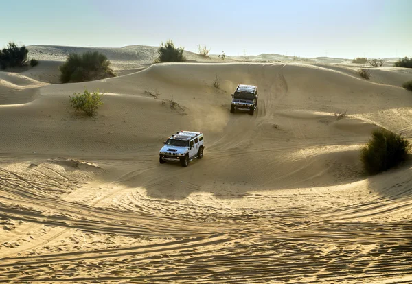 Driving on jeeps Desert Safari — Stock Photo, Image