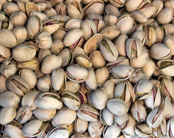 Pistachos Agrietado Concha Textura Fondo Alimentos —  Fotos de Stock