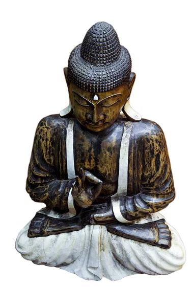 Buda Escultura Posición Loto Aislado Blanco — Foto de Stock