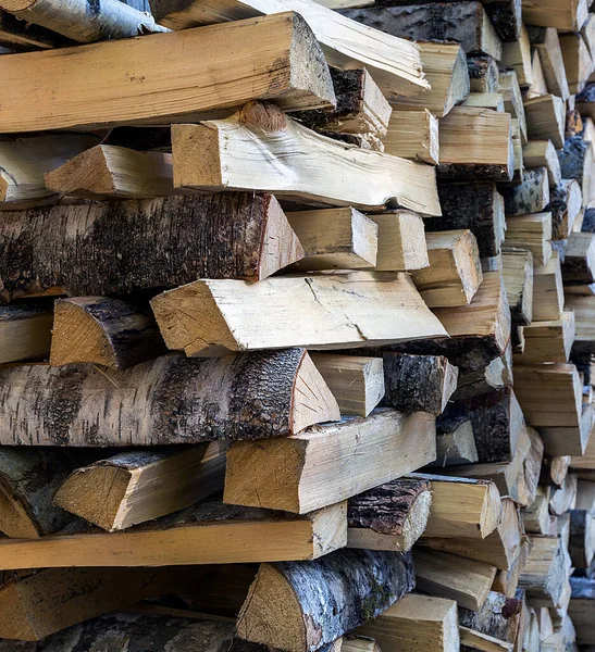 Dry Chopped Firewood Logs Stack — Stock Photo, Image