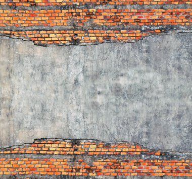 Gri tuğla duvar. Beton sıva yüzey desenli duvar arkaplanı