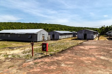 Hindistan Cevizi Hapishanesi Phu Quoc Adası Vietnam Savaş Müzesi. Phu Quoc, Vietnam - 17 Aralık 2014