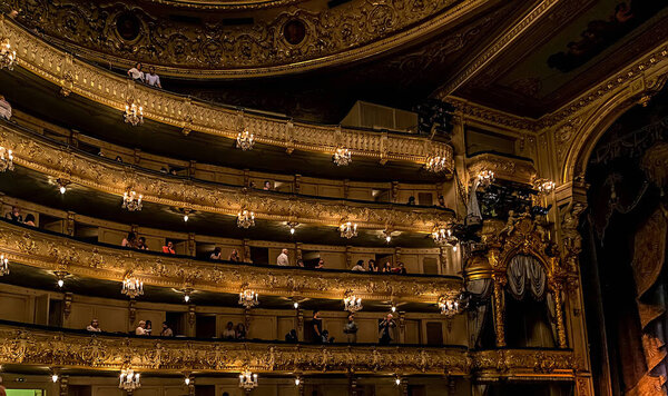 Saint-Petersburg, Russia, July 07, 2014: Mariinsky Theatre, historic theatre of opera and ballet in Saint Petersburg, Russia. Opened in 1860. Tourist attractions in Saint Petersburg