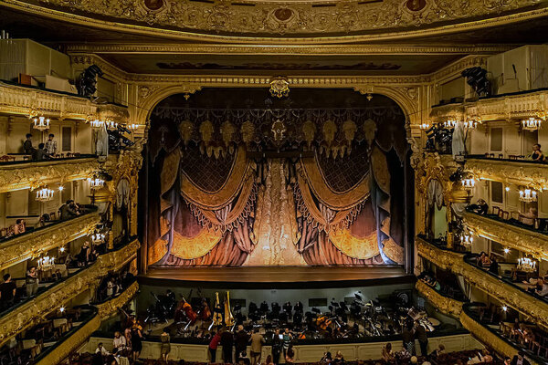 Mariinsky Theatre, historic theatre of opera and ballet in Saint Petersburg, Russia: Saint-Petersburg, Russia, July 07, 2014