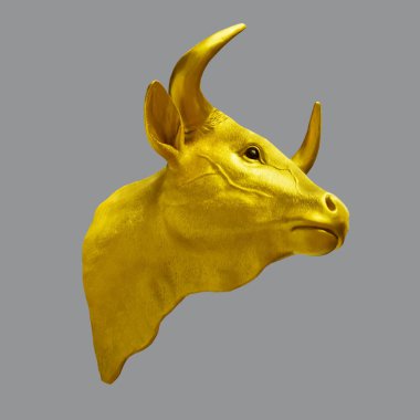 Çin Zodiac İşareti 2021 Öküz Aydınlatıcı Sarı Gri arka plan renklerinde izole edilmiş yıl. Çinli Öküzler Yeni Yıl veya Bahar Festivali afişi.