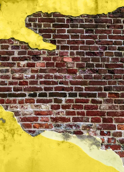 Betonové Pozadí Textury Cihlová Stěna Žlutá Osvětlující Barevné Malby — Stock fotografie