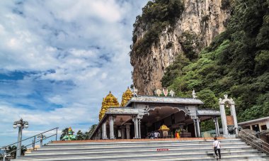 Batu Mağarası Kuala Lumpur Turist Hindu Tapınağı Kireçtaşı Tepesi Malezya