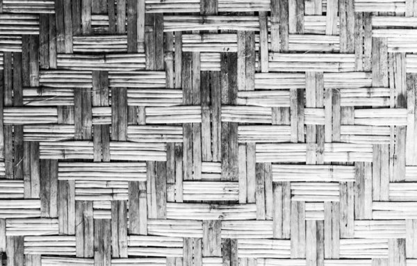 Branco Pintado Padrão Tecelagem Bambu Superfície Textura Vime Natural — Fotografia de Stock