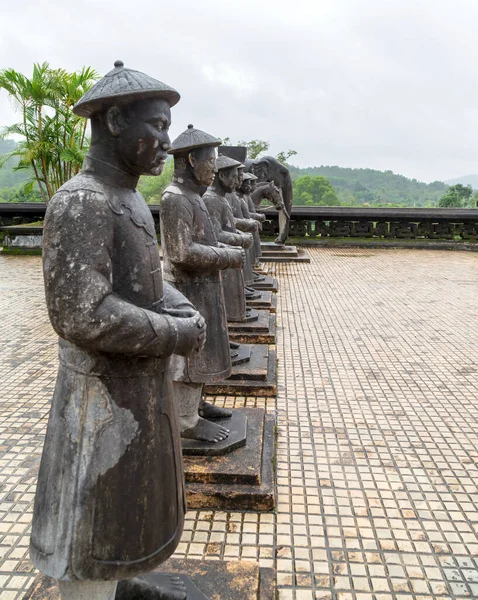 Kamenné Sochy Královské Hrobce Khai Dinh Vietnamu Seznam Světového Dědictví — Stock fotografie