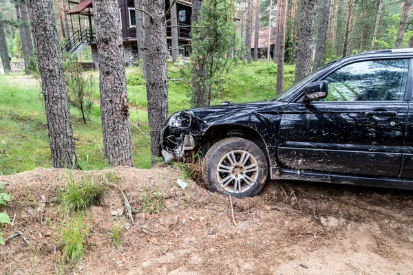 Crashed Car Accident Road — Stock Photo, Image