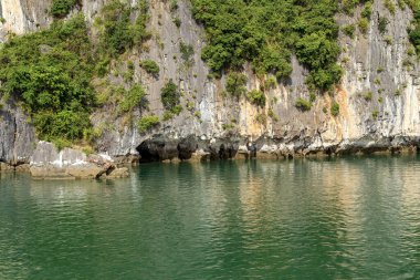 Vietnam, Ha Long Körfezi 'ndeki dağ kireçtaşı adaları.