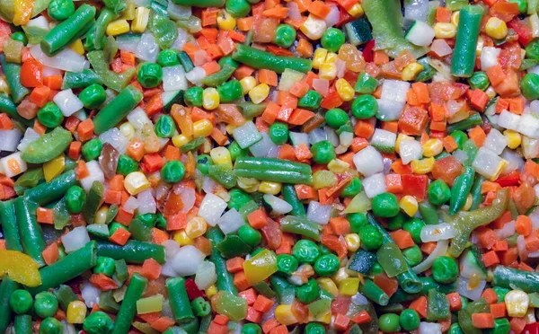 Carrots Corn Peas Rice Mixed Colorful Vegetables Blend Dietary Foods — Stock Photo, Image