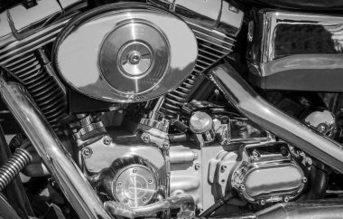 Motosiklet motoru krom detay arkaplanı