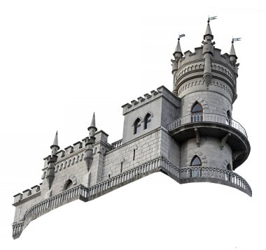 Beyaz arkaplanda Castle izole