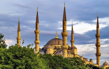 Mavi Cami tarihi anıtı Sultanahmet Camii İstanbul, Türkiye