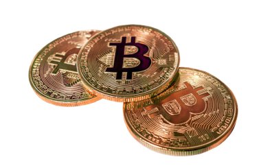 Kripto para birimi Bitcoin altın para BTC izole