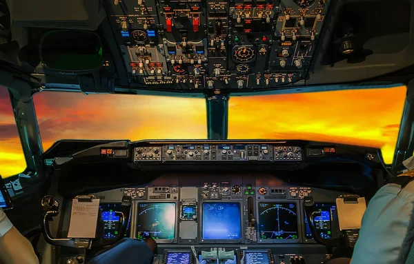 Pilot Interior Cockpit control Airplane flying