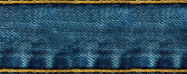 Blå Jeans Panorama Bakgrund Bred Textur Tyg Denim Bakgrund Tygtråd — Stockfoto