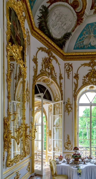 상트페테르부르크 푸시킨 Russia 2014 Hermitage Pavilion Interior Mechanical Table Dining — 스톡 사진