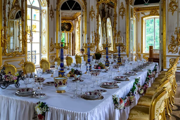 Padiglione Dell Eremo Tavolo Meccanico Interno Sala Pranzo Parte Centrale — Foto Stock