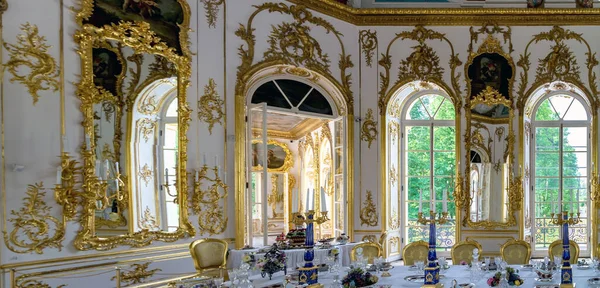 Hermitage Pavilion Interior Mechanical Table Dining Central Part Ceremonial Hall — Stock Photo, Image