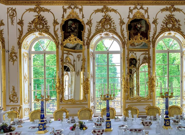 Hermitage Pavilion Interior Mechanical Table Dining Central Part Ceremonial Hall — Stock Photo, Image