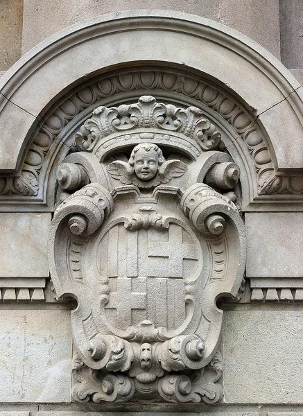 Detaillierte alte Heraldik von Barcelona — Stockfoto