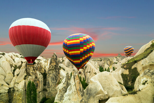 Colorful hot air balloons