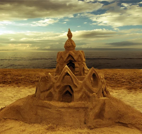 Sandcastle on the beach — Stock Photo, Image