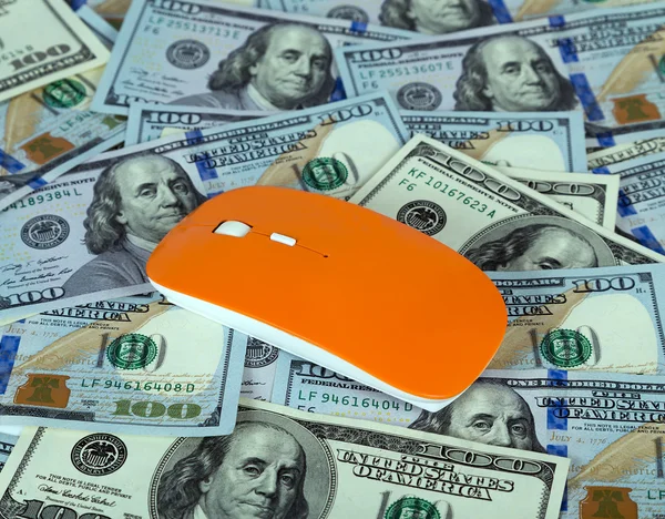 Mouse computer background dollar — Stock Photo, Image