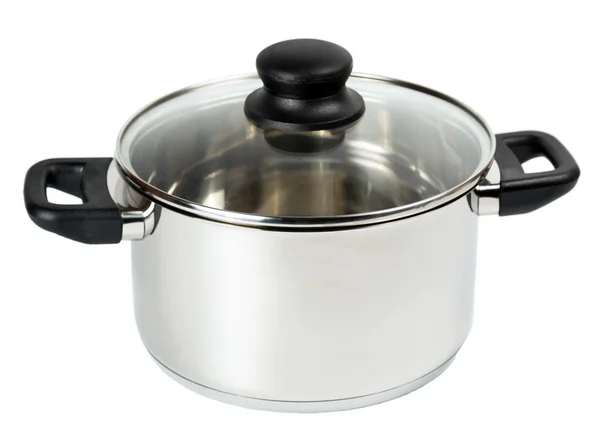 Stainless steel cooking pot — Stock Photo, Image